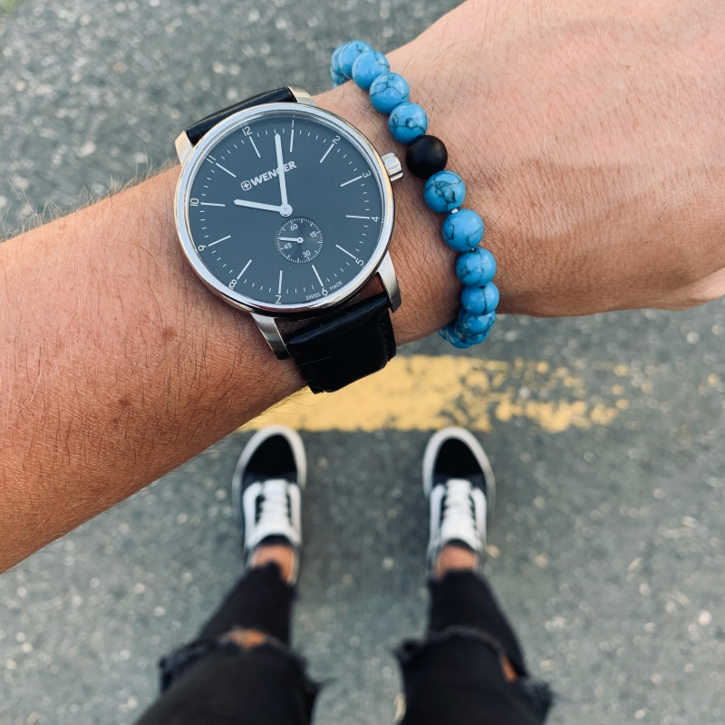 Černo - modrý set pánský a dámský náramek Couple 