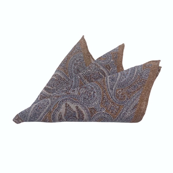 Hnědý kapesník do saka Blažek Paisley 