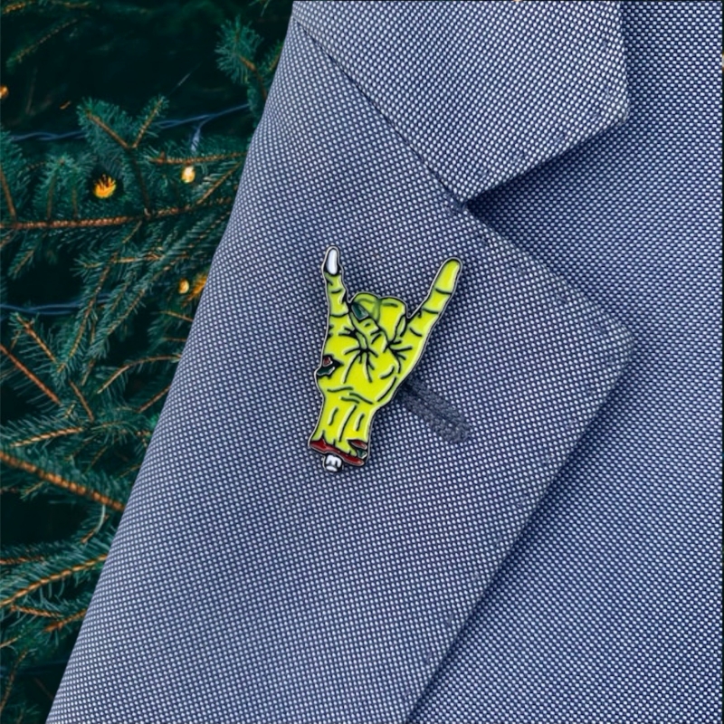 Vánoční brož Grinch STOP 