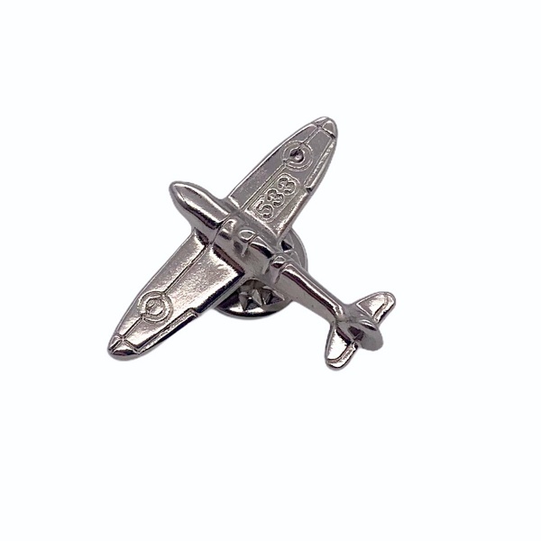 Stříbrná brož Stíhačka Spitfire 