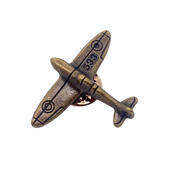 Vintage zlatá brož Stíhačka Spitfire 