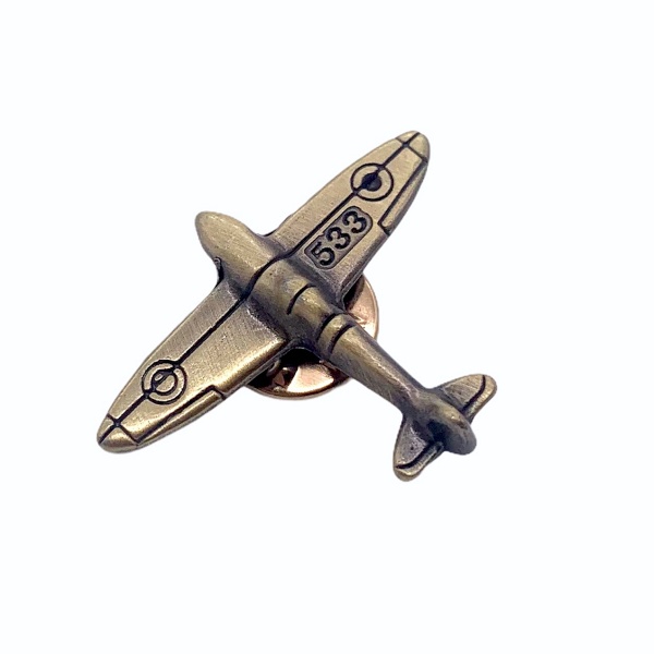 Vintage zlatá brož Stíhačka Spitfire I. 