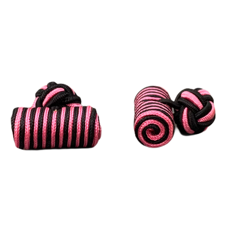 LMK Manžetové knoflíčky Barel - růžovo - černé 