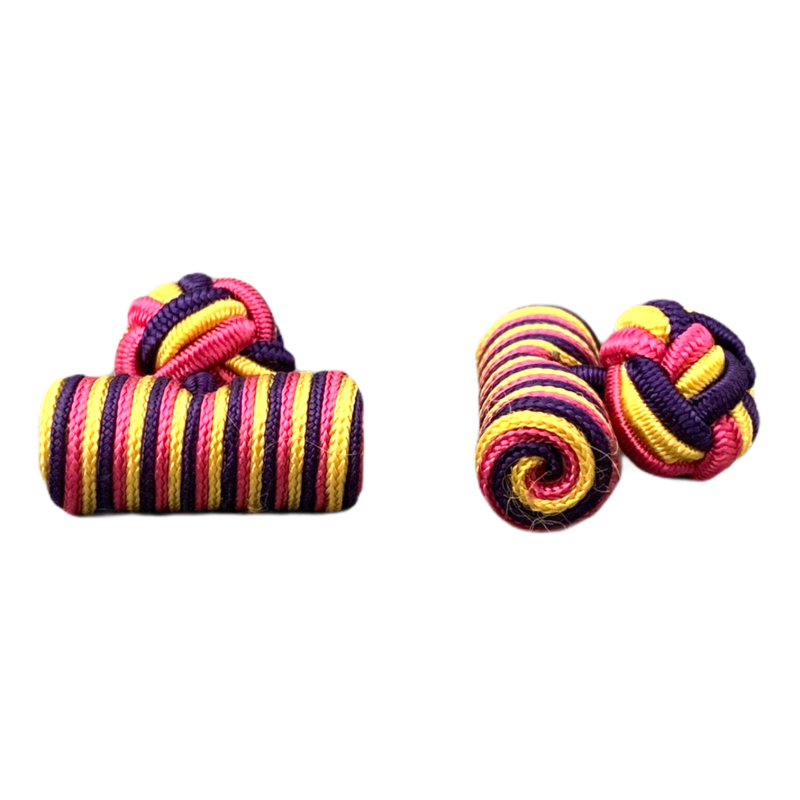 LMK Manžetové knoflíčky Barel - růžovo - žluto - fialové 