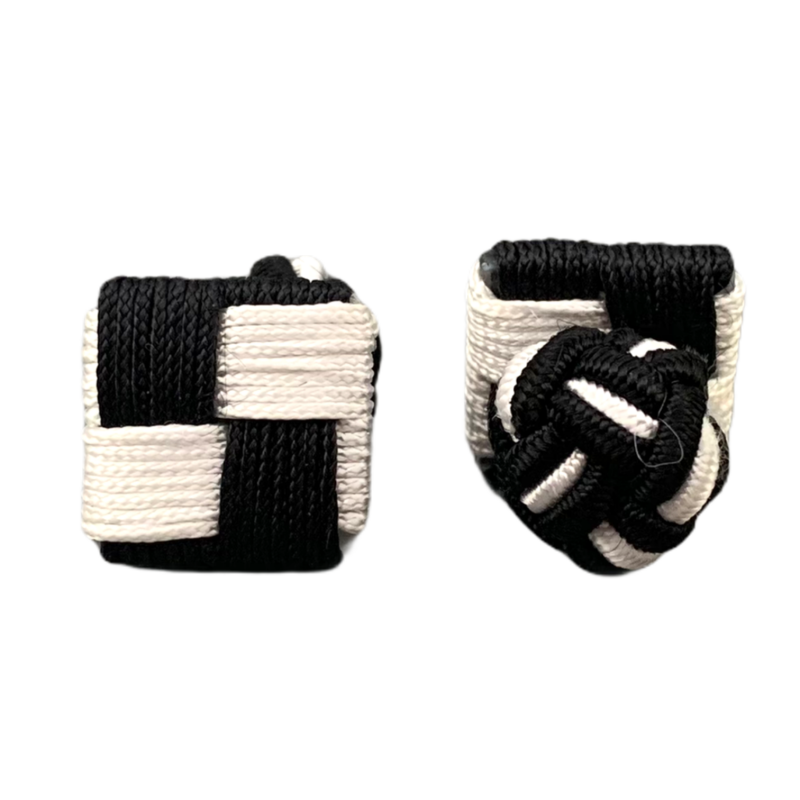 Černo - bílé manžetové knoflíčky Ball Square