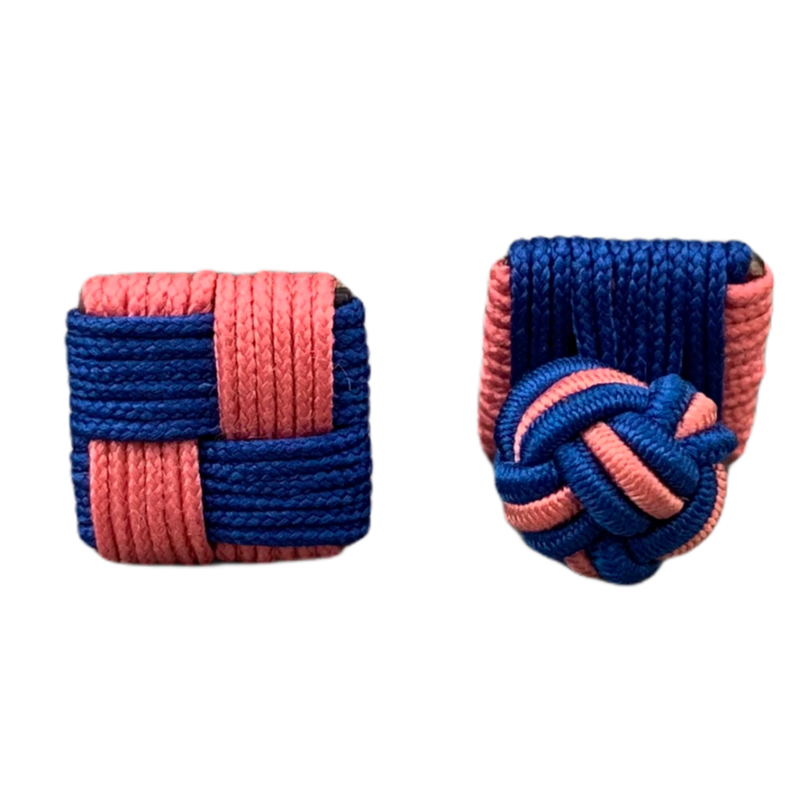 Modro - růžové manžetové knoflíčky Ball Square