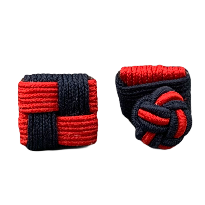 Modro - červené manžetové knoflíčky Ball Square