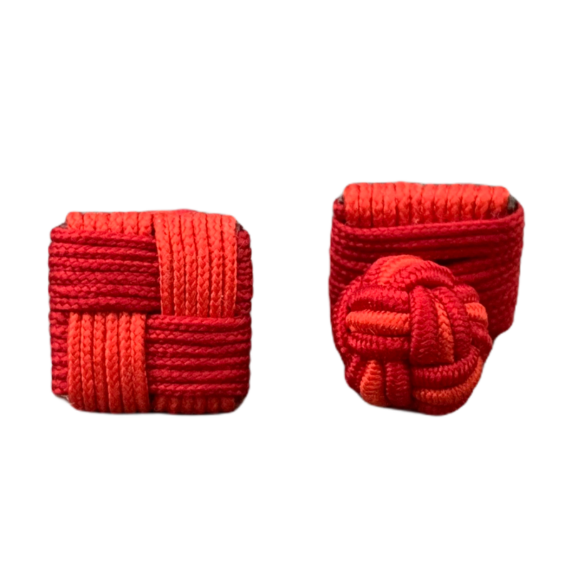 Červeno - oranžové manžetové knoflíčky Ball Square