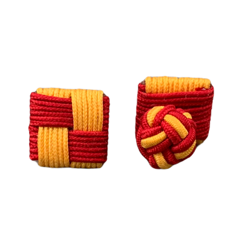 Červeno - žluté manžetové knoflíčky Ball Square