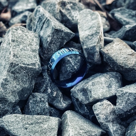 Modrý prsten Runy vel. 13