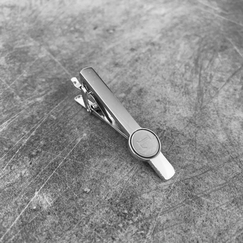 Stříbrný set - spona na kravatu a manžetové knoflíčky Iniciál L