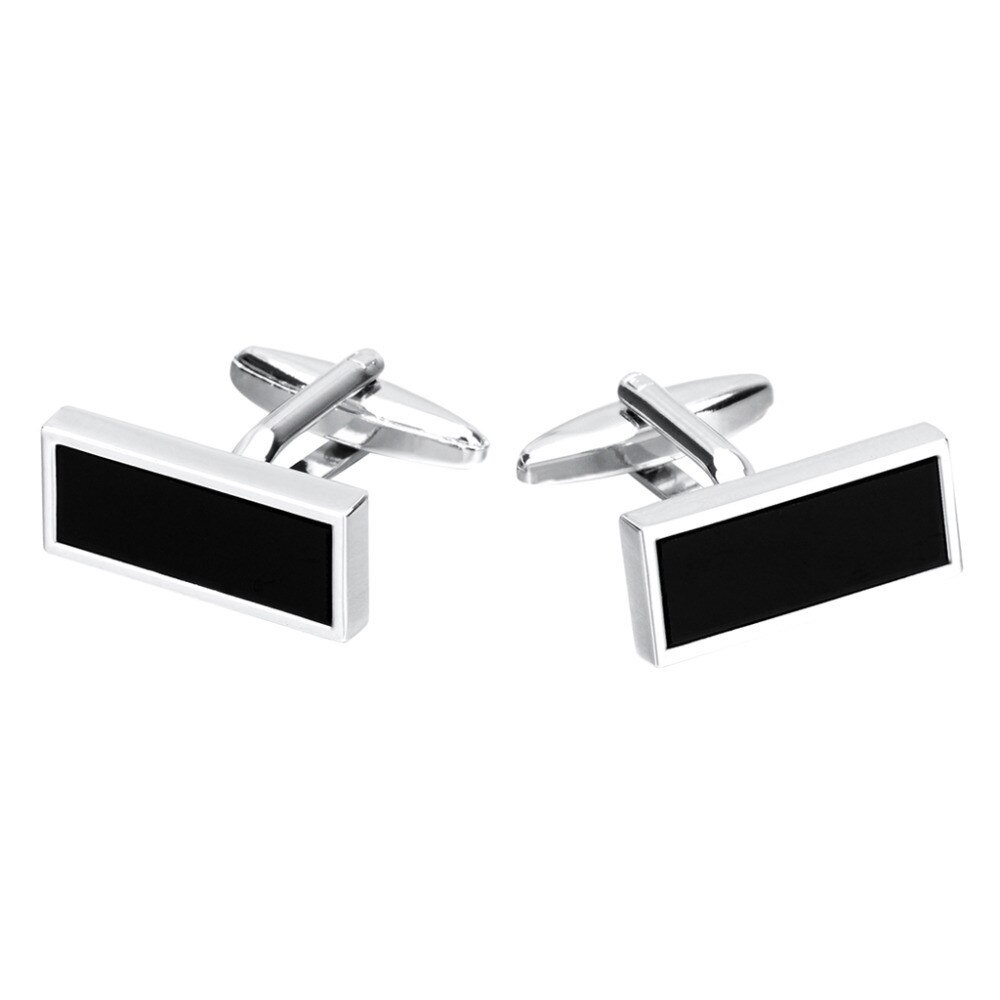 Manžetové knoflíčky Černý obdelník 