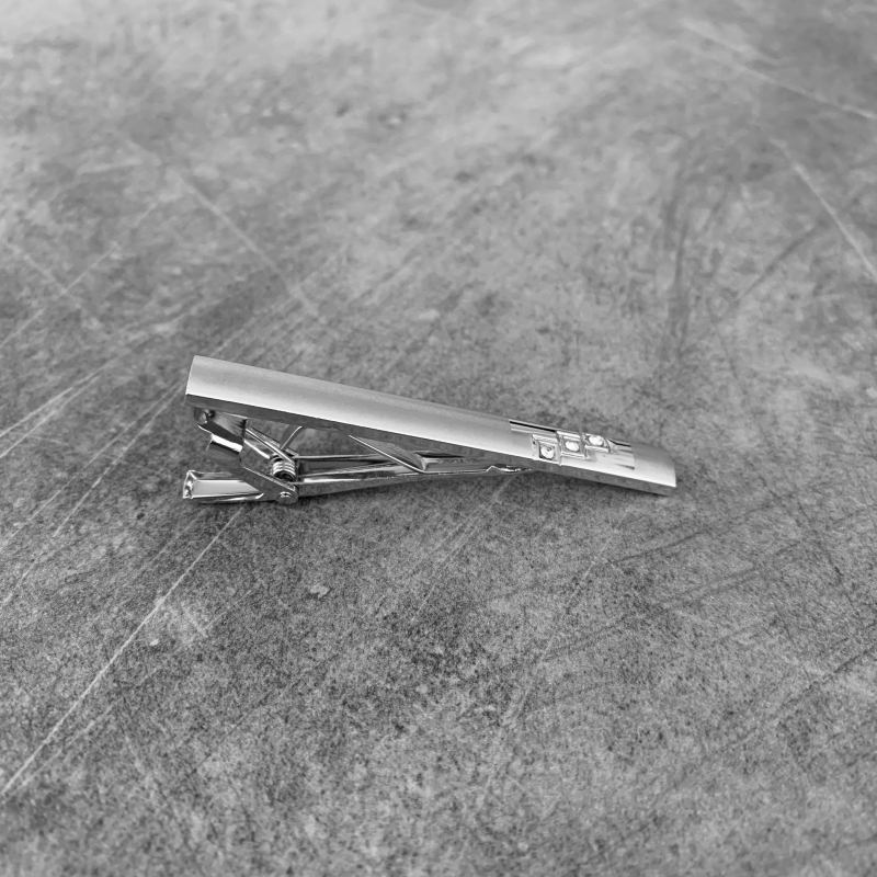 Stříbrná spona na kravatu 3 Steps Crystal 