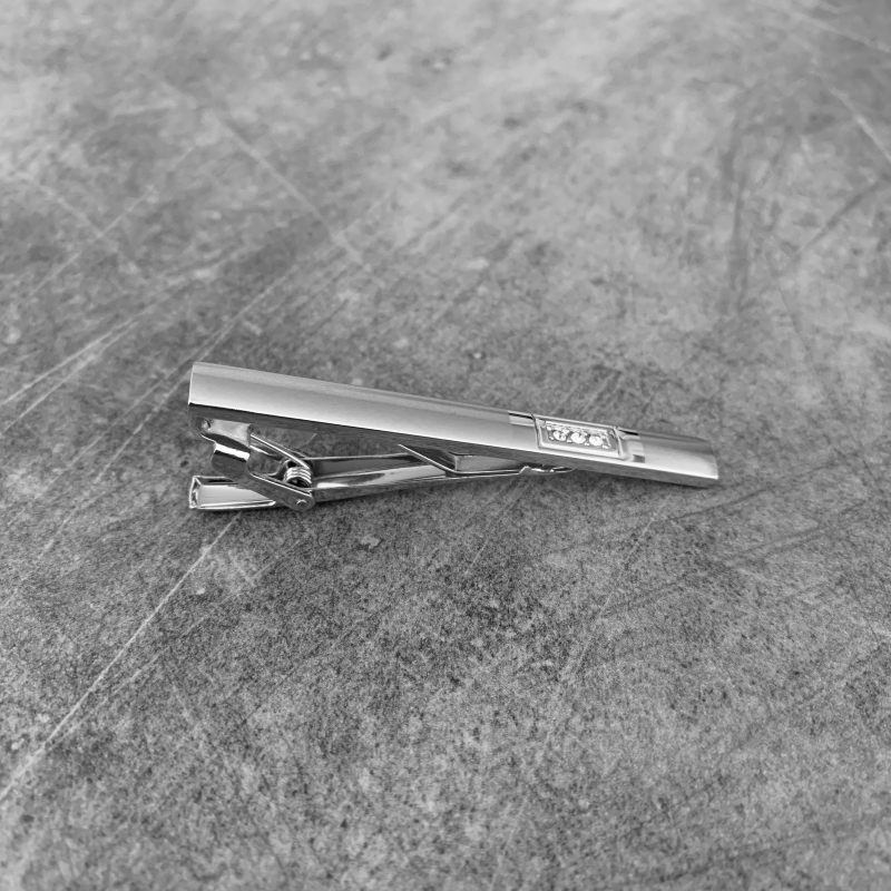 Stříbrná spona na kravatu 3 Glossy Crystal 