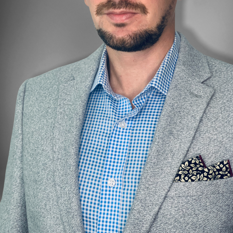 Černý kapesníček do saka Listy 