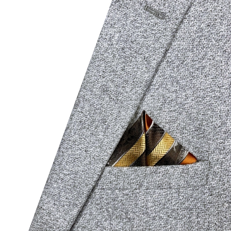 Hnědý kapesník do saka Stripe 