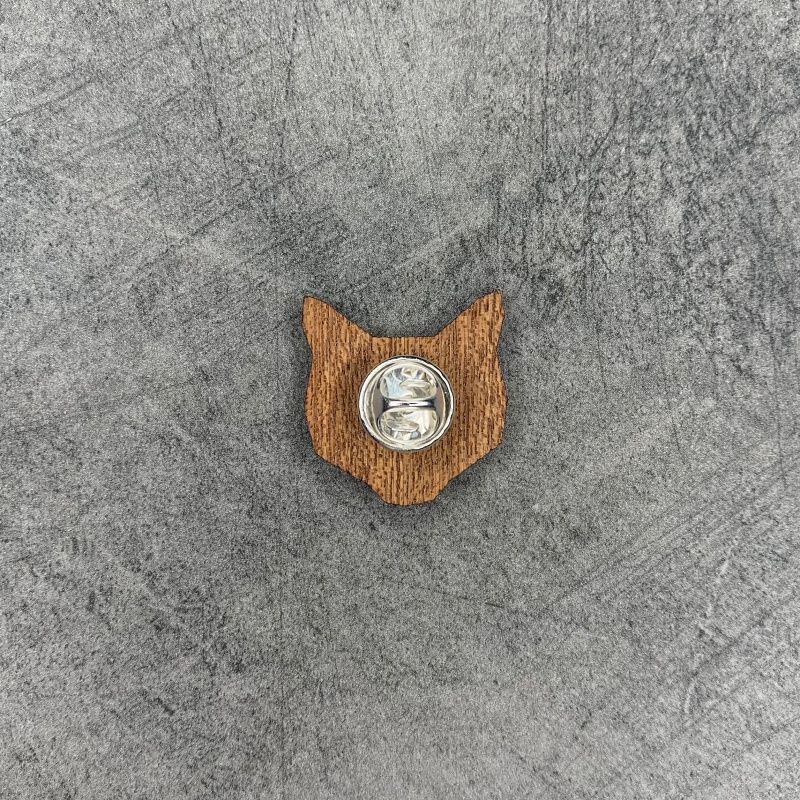 Dřevěná brož Kočka origami 