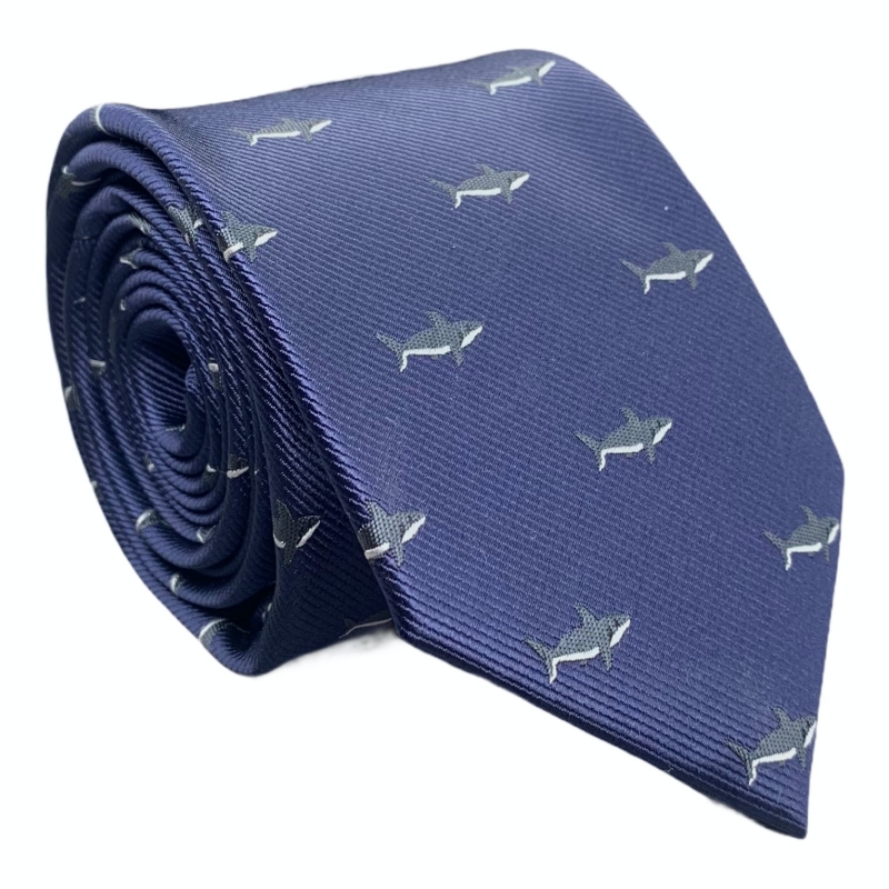 Modrá kravata Žralok 