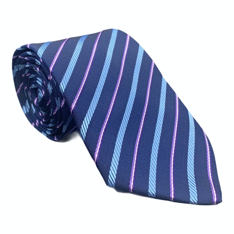 Modrá kravata Purple Stripe