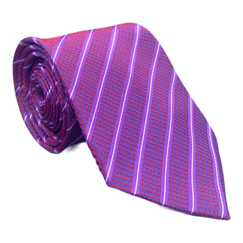 Modro - fialová kravata Lines 