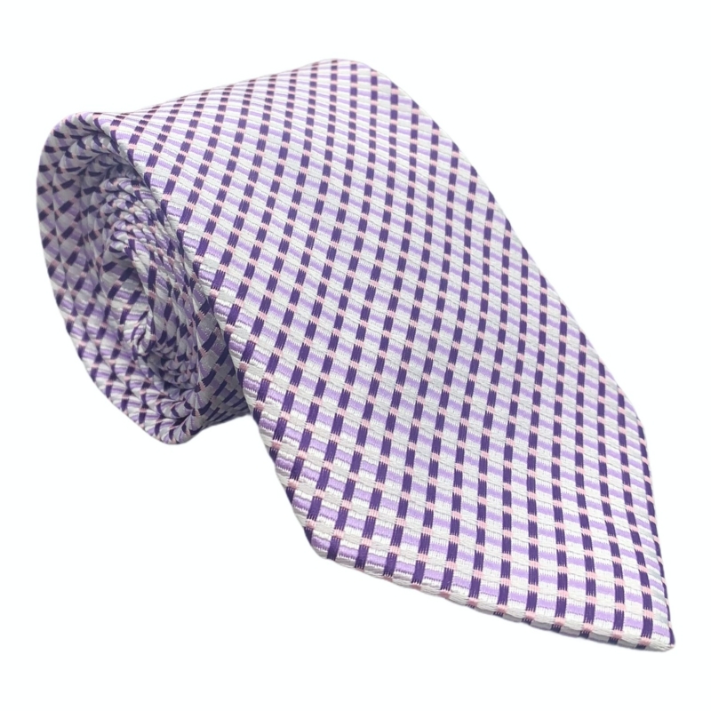 Fialová kravata Rose Check 
