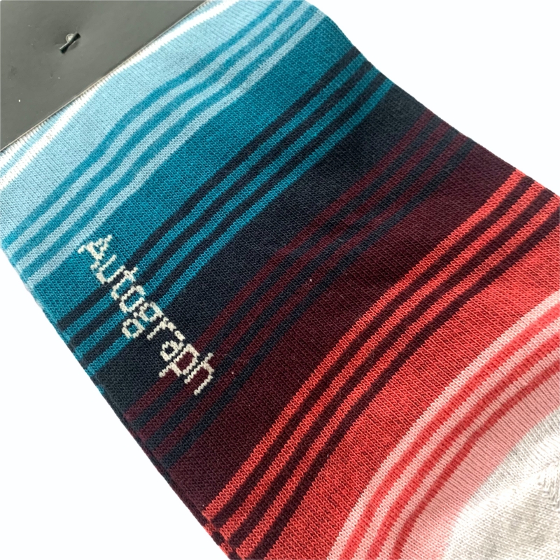 Šedé ponožky Marks and Spencer Autograph Stripes EU 39.5 - 42.5