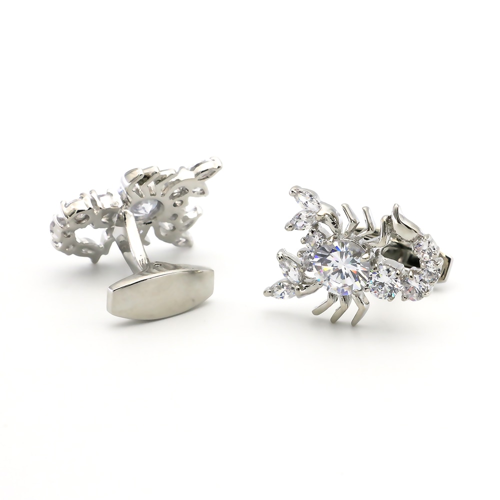 Stříbrné manžetové knoflíčky Škorpion crystal 