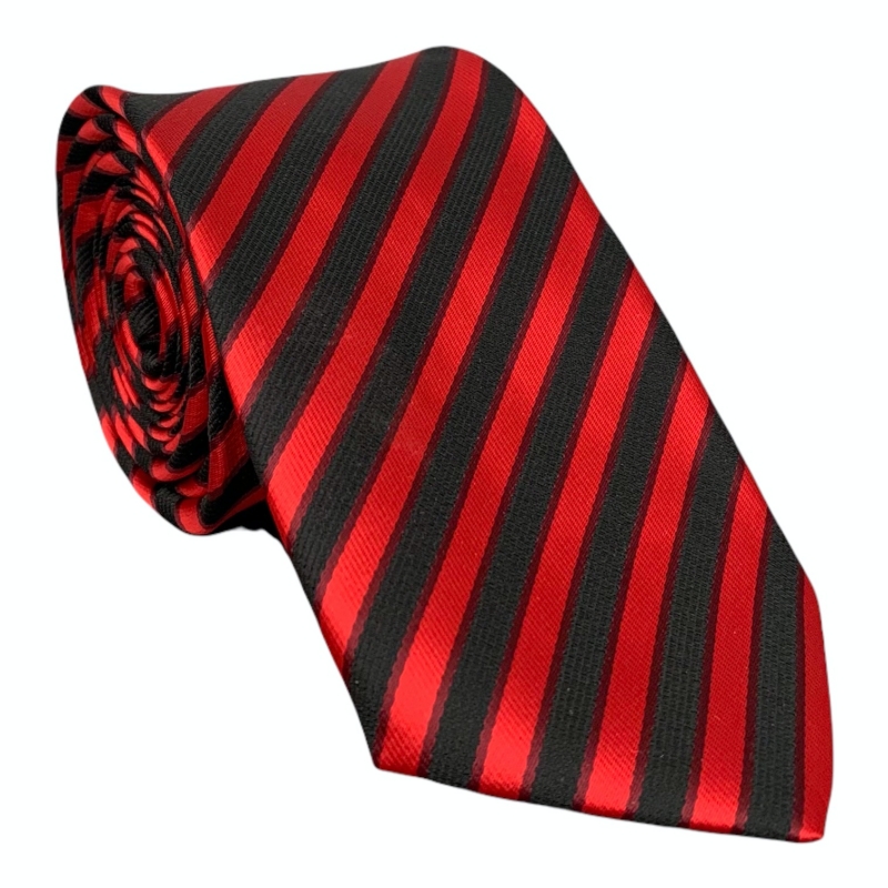 Červeno - černá kravata Pruhy 