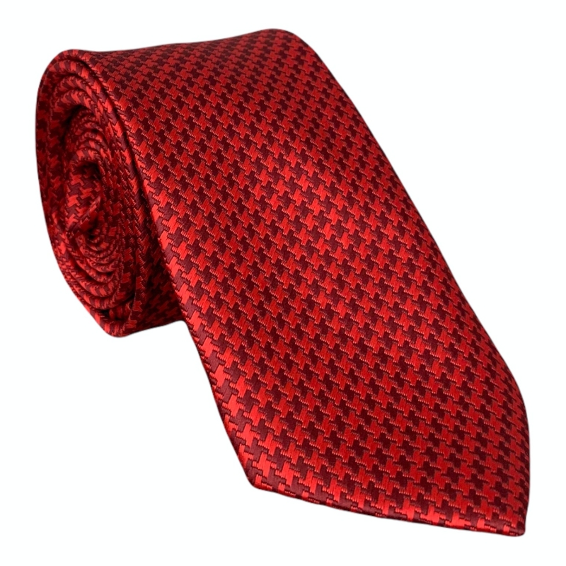 Červená kravata Houndstooth
