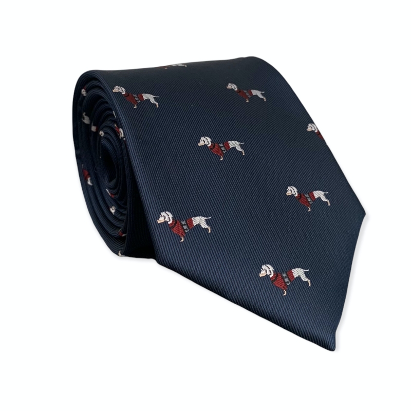 Modrá kravata Pes - jezevčík 