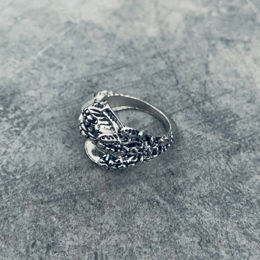 Stříbrno - černý prsten Drápy 