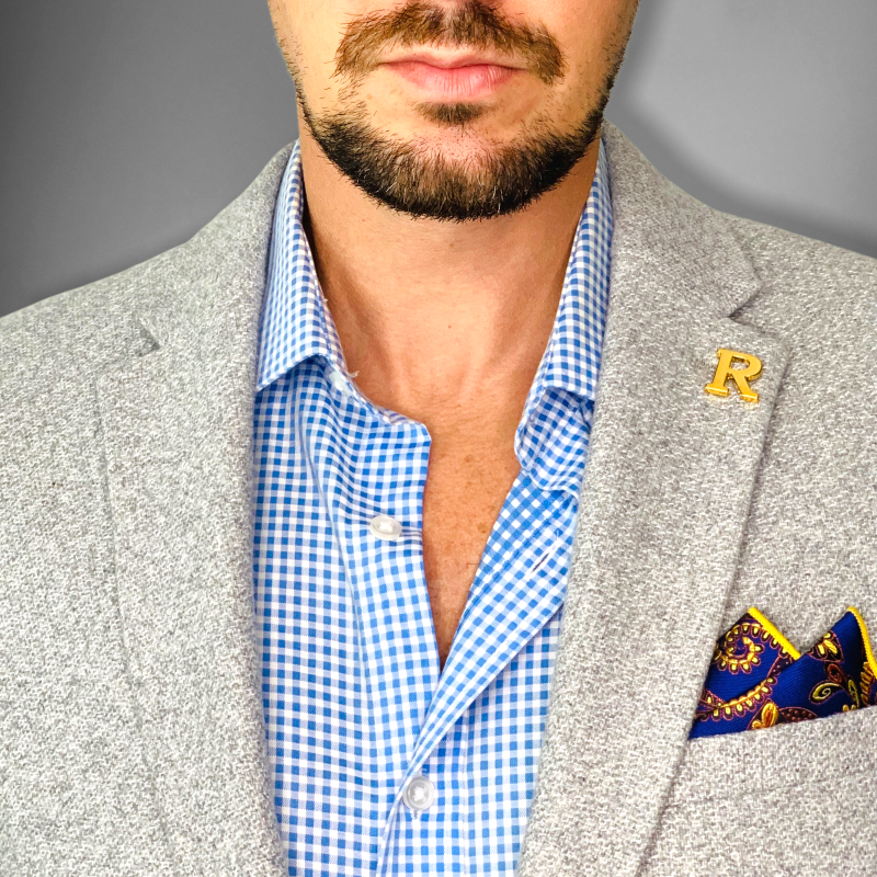 Zlatá brož písmeno R