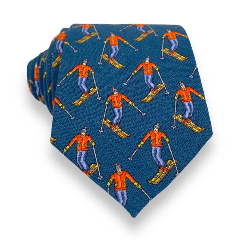 Modrá kravata Lyžař