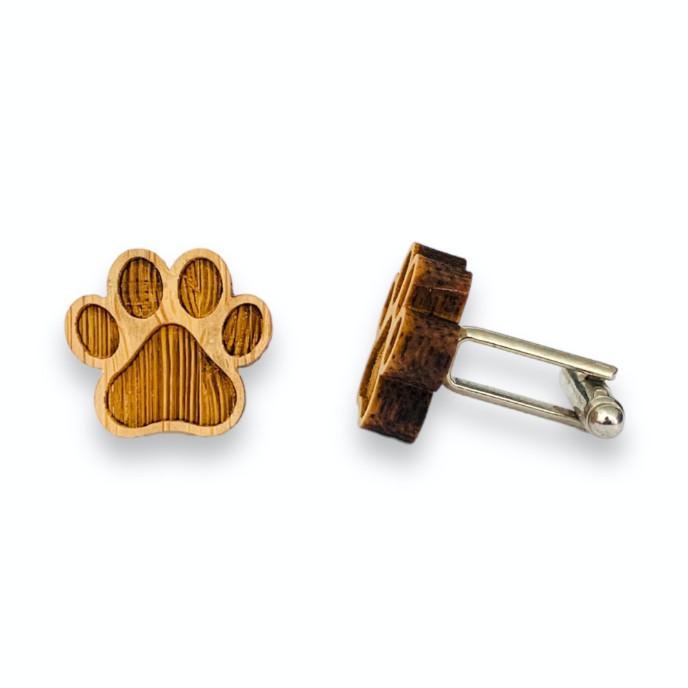 Dřevěné manžetové knoflíčky Tlapka