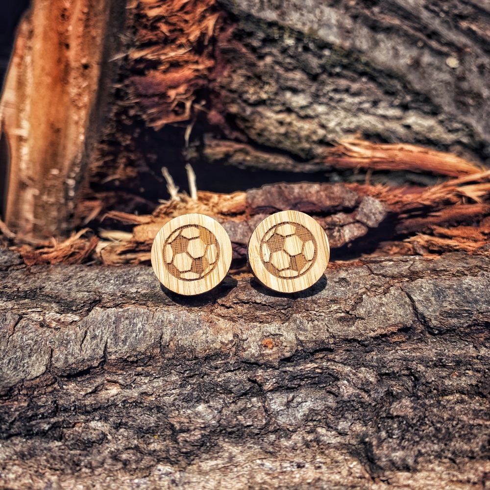 Dřevěné manžetové knoflíčky Fotbalový míč 