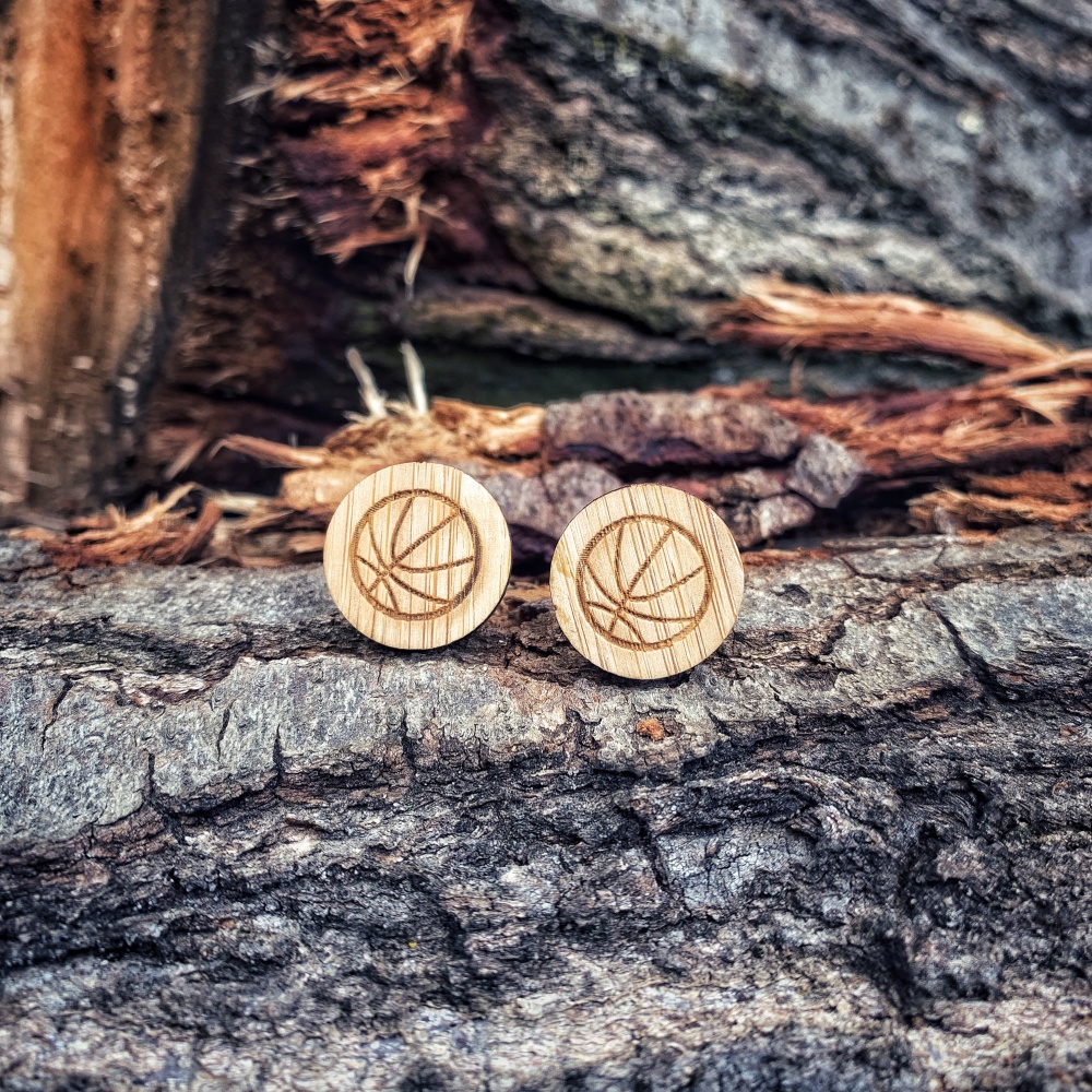 Dřevěné manžetové knoflíčky Basketbalový míč 