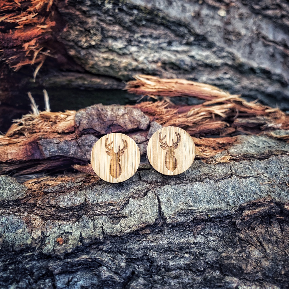 Dřevěné manžetové knoflíčky Jelen paroží 