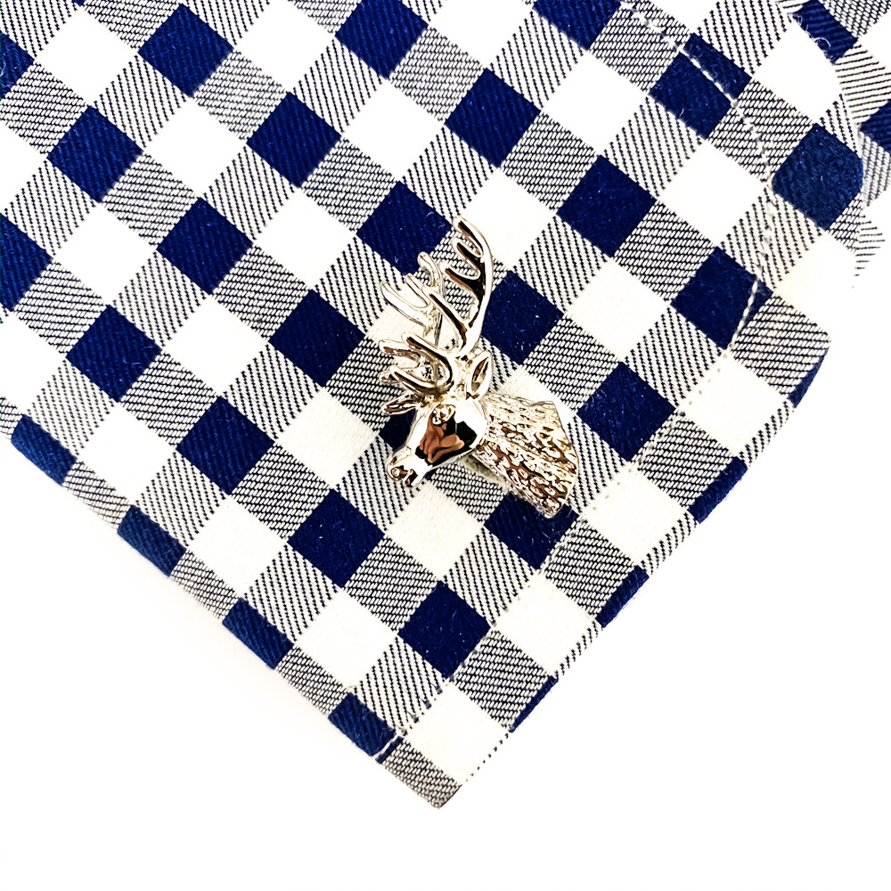 Manžetové knoflíčky Jelen hlava stříbrná