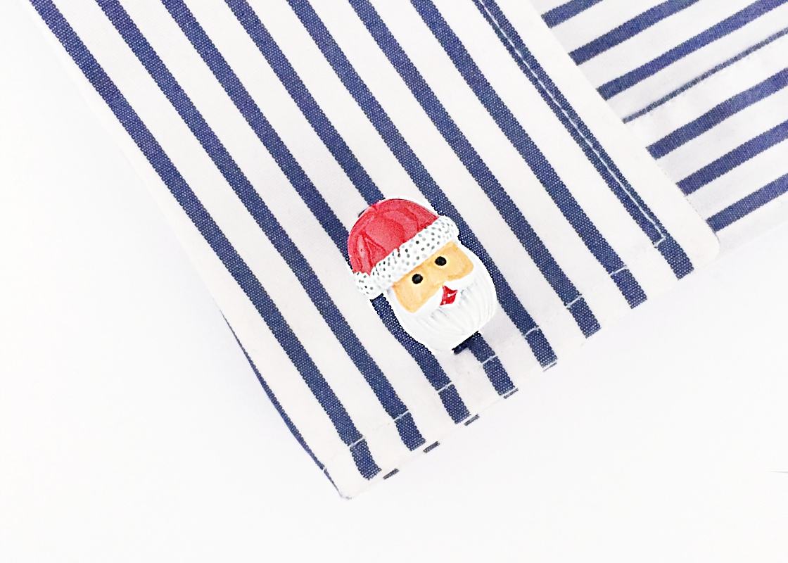 Manžetové knoflíčky Santa Claus hlava  