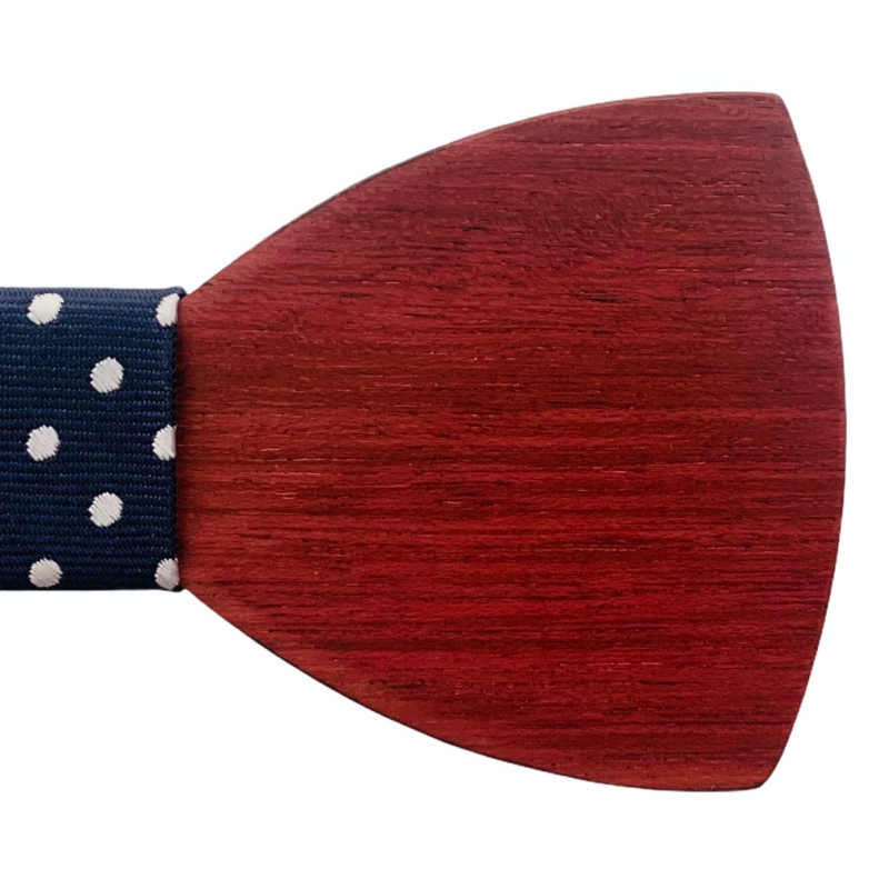 Dřevěný pánský motýlek Mahoosive Classic Blue dot 