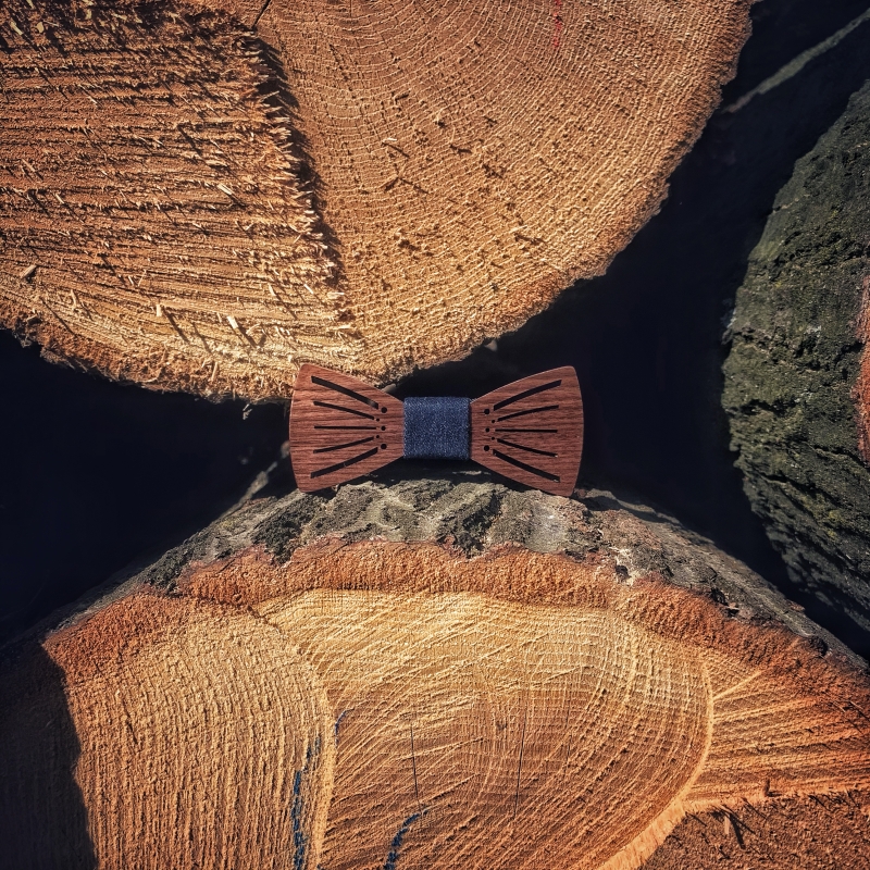 Dřevěný pánský motýlek Cross Denim 