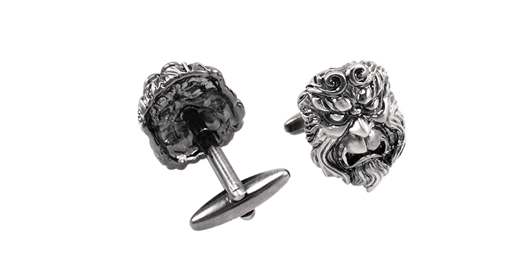 Manžetové knoflíčky Opičí král - šedý