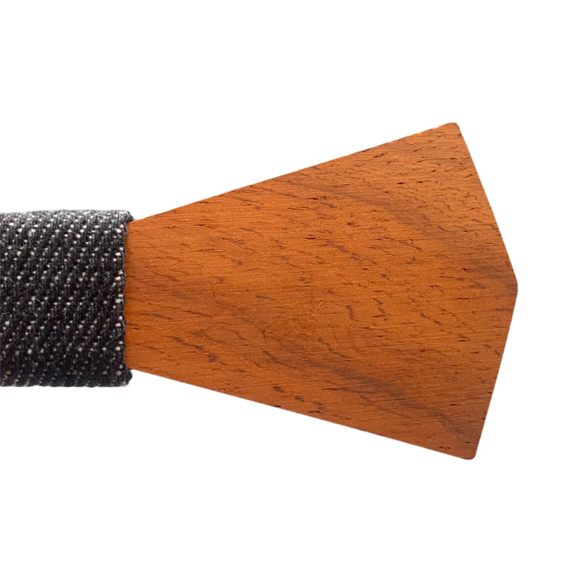 Dřevěný pánský motýlek Slim Black Denim 