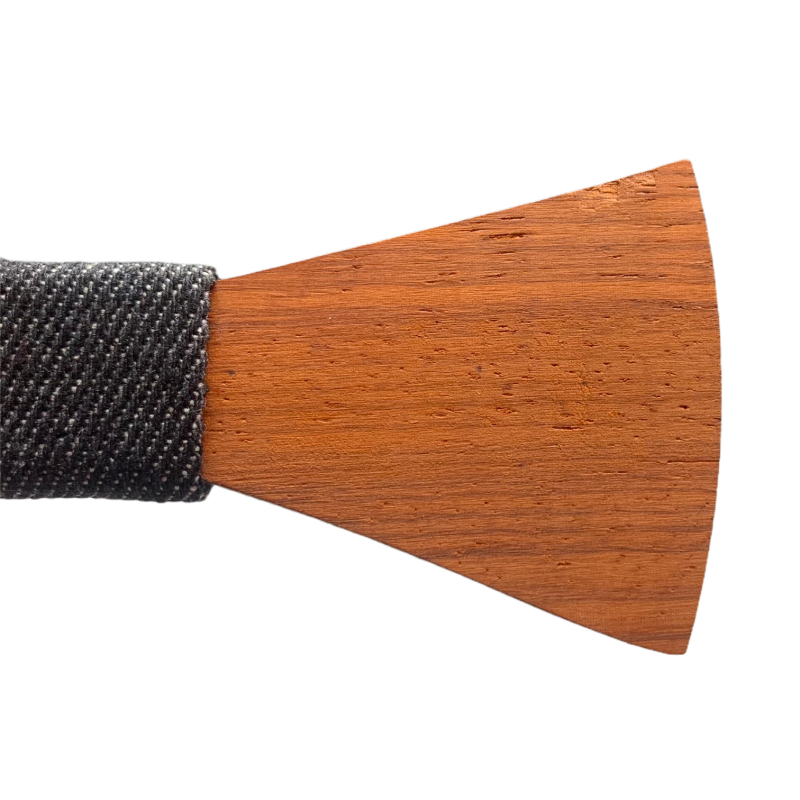 Dřevěný pánský motýlek Slim Black Denim I.