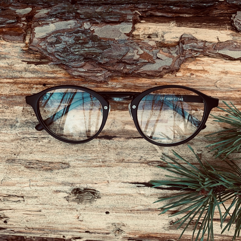 Matné černé čiré brýle Retro Vintage 