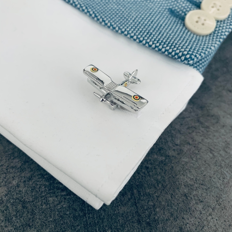 Manžetové knoflíčky Letadlo dvouplošník RAF