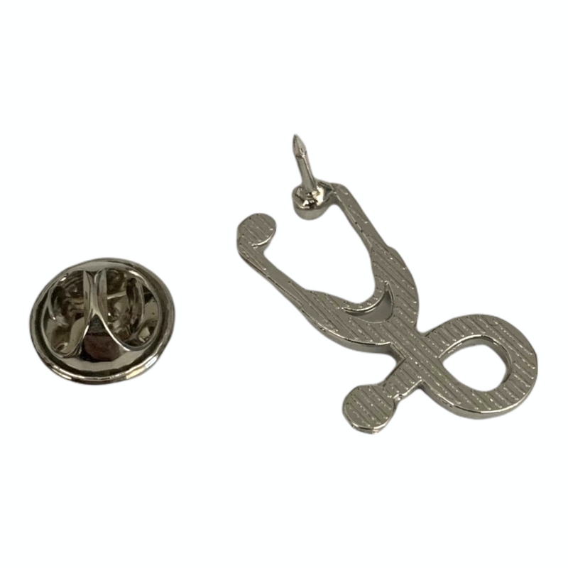 Stříbrno - černá brož Stetoskop 