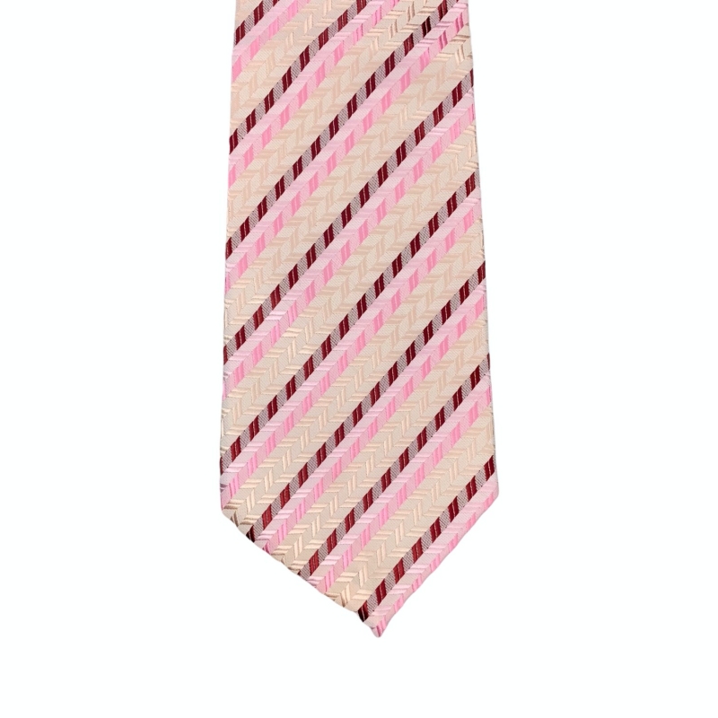 Růžová kravata Pruhy 