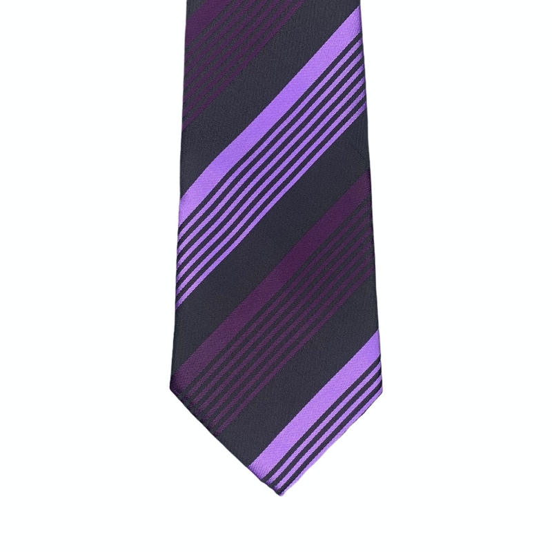 Černo - fialová kravata Pruhy 