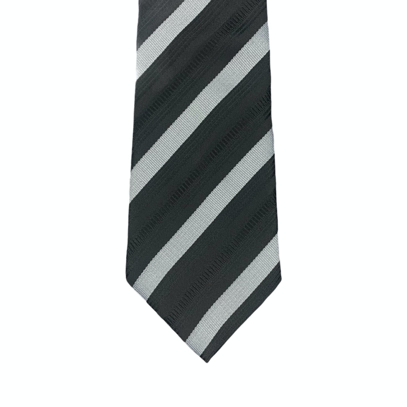 Černo - stříbrná kravata Pruhy 